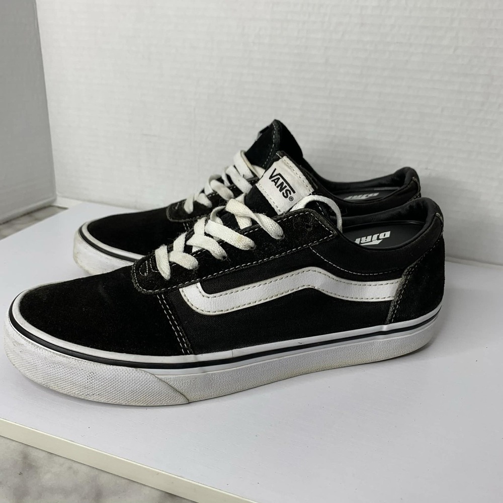 Vans Ward Low Black White Canvas Suede Sneakers Women's